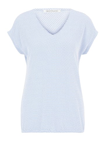 BETTY & CO Strukturshirt mit Gummizug in Weiß/Blau