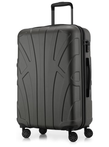 suitline mittelgroßer Hartschalen-Koffer Check-In Reisekoffer Trolley TSA 68L in Graphit