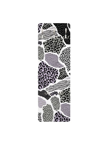 WALLART Garderobe - Animalprint Zebra Tiger Leopard Europa in Grau