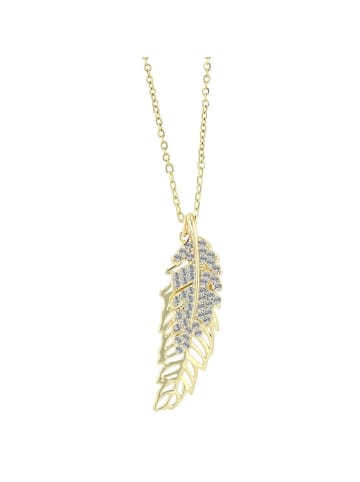 Adeliás Damen Halskette mit Anhänger – aus 925 Silber in gold