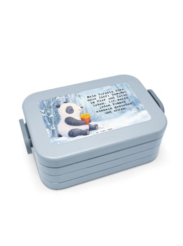 Mr. & Mrs. Panda Bento Box Panda Winter Pommes Design mit Spruch in Blau Pastell