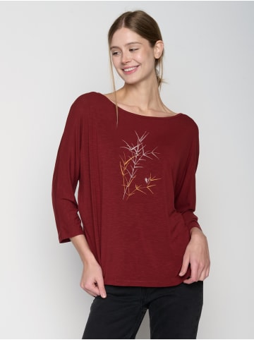 GreenBomb Longsleeve Nature Bird Reed in Red Berry