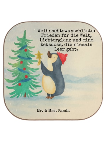 Mr. & Mrs. Panda Untersetzer Tasse Pinguin Weihnachtsbaum Design... in Weiß