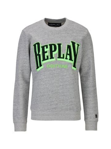 Replay Sweatshirt Muline' Cotton Fleece in grau