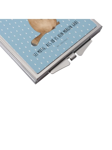 Mr. & Mrs. Panda Reise Spiegel Schnabeltier Mut mit Spruch in Blau Pastell