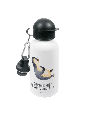 Mr. & Mrs. Panda Kindertrinkflasche Pinguin Lachen mit Spruch in Weiß