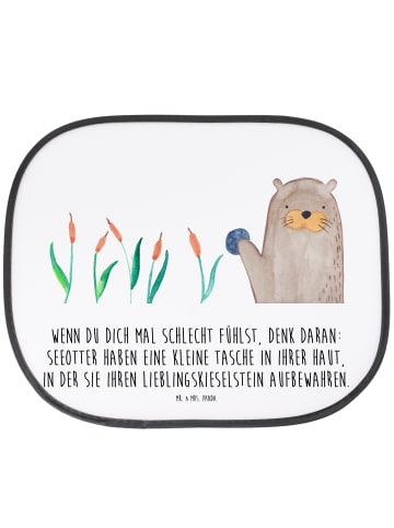 Mr. & Mrs. Panda Sonnenschutznetz Otter Stein mit Spruch in Weiß