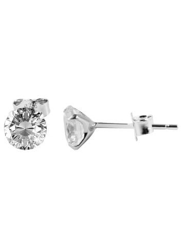 Adeliás Damen Ohrringe – Ohrstecker aus 925 Silber mit Zirkonia in silber