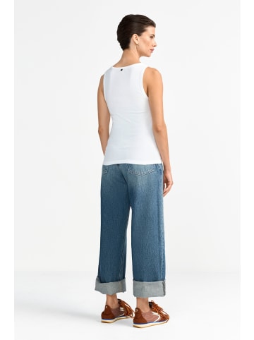 Rich & Royal Rib Tank Top in white