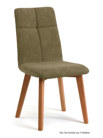 58 aufm Kessel ESSZIMMERSTUHL (4er-Set) Dillian 47x92x60 Eiche geölt/Olivgrün
