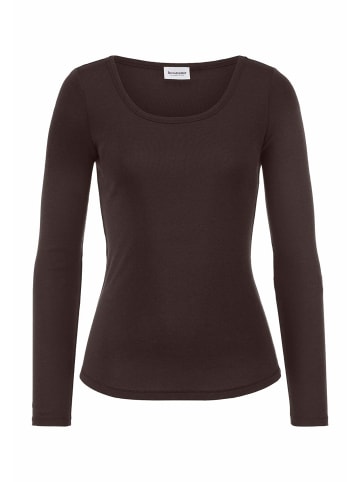 Hessnatur Softrib Longsleeve in kakao braun