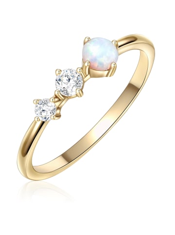 Glanzstücke München Ring aus Sterling Silber mit Zirkonia in gelbgold