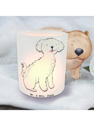 Mr. & Mrs. Panda Kerzenhalter Bichon Frisé Moment ohne Spruch in Transparent