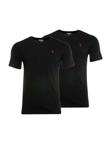 U.S. Polo Assn. 4er Set T-Shirt "Roundneck" in Schwarz