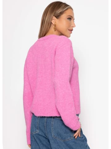 SASSYCLASSY Cardigan mit Perlenknöpfen in Pink