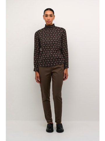Kaffe Langarm-Bluse KAamber in Black_Rosa Flowers