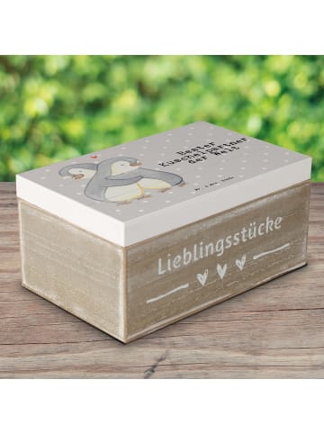 Mr. & Mrs. Panda Aufbewahrungsbox Pinguin Bester Kuschelpartner ... in Grau Pastell