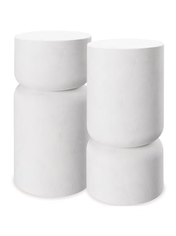 tectake 2er Set Beistelltisch  Amine 28 x 54,5 cm , weiß