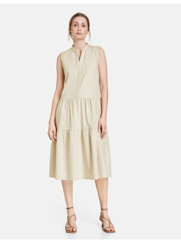 TAIFUN Kleid Langarm kurz in Light Creme gemustert