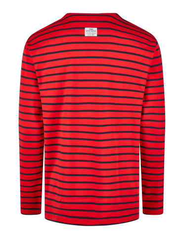 Wind Sportswear Langarm Shirt gestreift in rot-marine