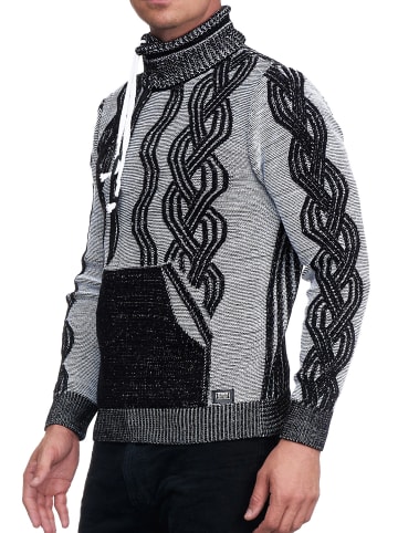 Rusty Neal 1/2 Zip Pullover im Kontrast Design  in Schwarz