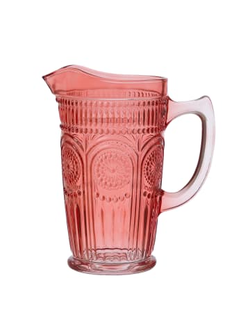 MARELIDA Krug Kanne Vintage mit Blumenmuster Boho Stil 1,4l in rot