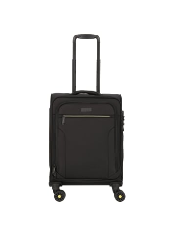 D&N Travel Line 9704 4 Rollen Kabinentrolley S 55 cm mit Dehnfalte in black