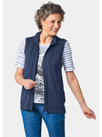 GOLDNER Sportliche Strickweste in marine