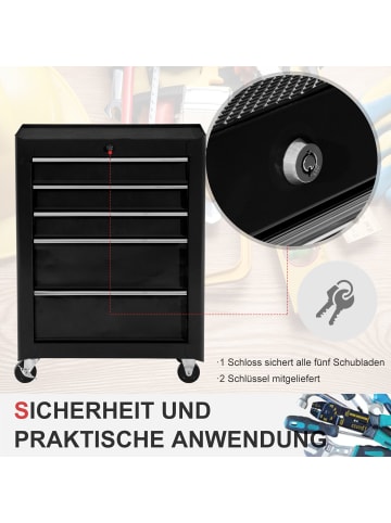 HOMCOM Werkstattwagen-61,5L x 33B x 82,5H cm-Schwarz