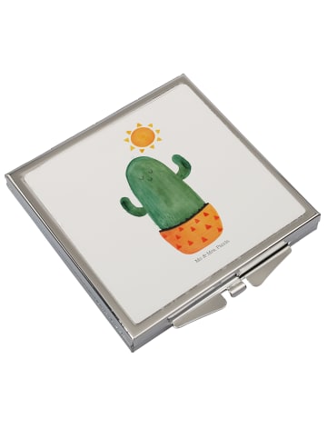 Mr. & Mrs. Panda Kosmetikspiegel Kaktus Sonne ohne Spruch in Weiß