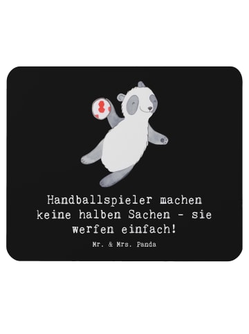 Mr. & Mrs. Panda Mouse Pad Handball Wurf mit Spruch in Schwarz