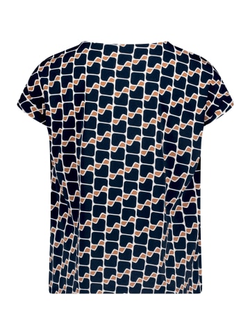 Betty Barclay Printshirt mit Wasserfallausschnitt in Dark Blue/Brown