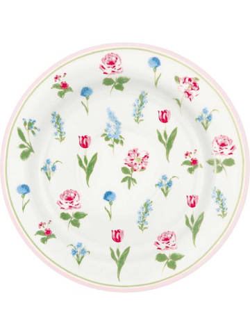 Greengate Teller KLEIN AGNES Weiß mit Blumen 15 cm