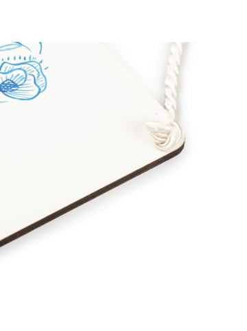 Mr. & Mrs. Panda Schild Mäuse Herz mit Spruch in Weiß