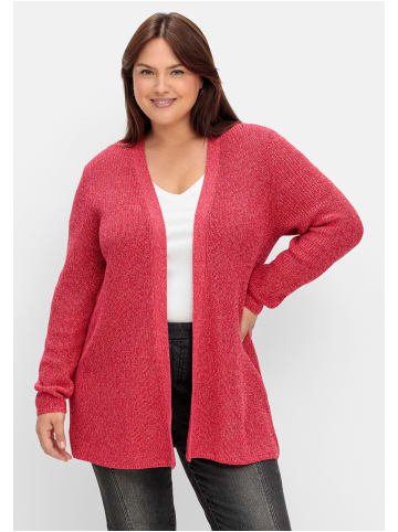 sheego Longstrickjacke in magenta meliert