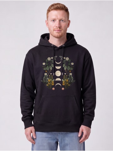 wat? Apparel Sweatshirt Moonphases & Flowers in Schwarz