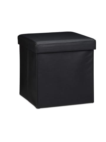 relaxdays Faltbarer Sitzhocker in Schwarz - (B)38 x (H)38 cm