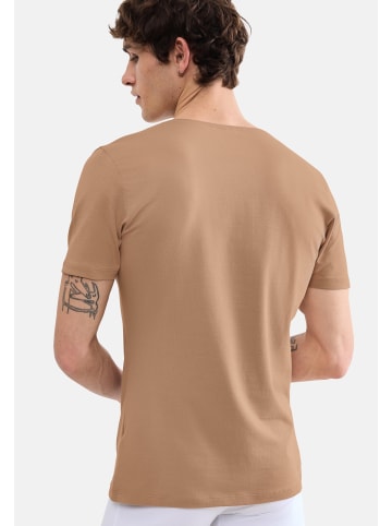 Sloggi Unterhemd / Shirt Kurzarm SLG Base in Smoked sand