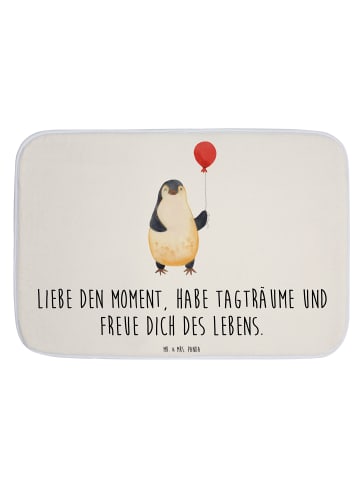 Mr. & Mrs. Panda Badematte Pinguin Luftballon mit Spruch in Weiß