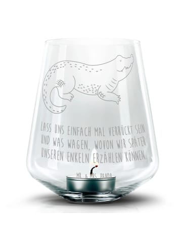 Mr. & Mrs. Panda Teelichthalter Krokodil mit Spruch in Transparent