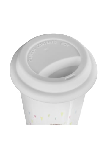 Mr. & Mrs. Panda ToGo Kaffeebecher Igel Herzen mit Spruch in Weiß