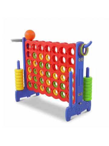 relaxdays Vier Gewinnt "3 in 1" in Rot/ Blau - (B)121 x (H)88 x (T)44 cm