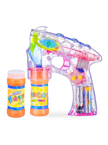 relaxdays Seifenblasenpistole LED in Transparent