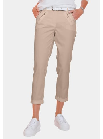 GOLDNER Chino-Hose Lässige Chinohose mit weichem Peach-Finish in sand