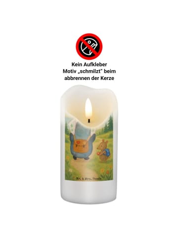 Mr. & Mrs. Panda Kerze Pinguin & Maus Wanderer Design ohne Spruch in Weiß
