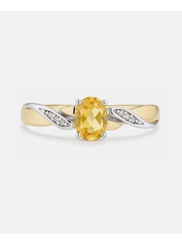 Diamant L'éternel Ring, mit Citrin, 375 Gelbgold