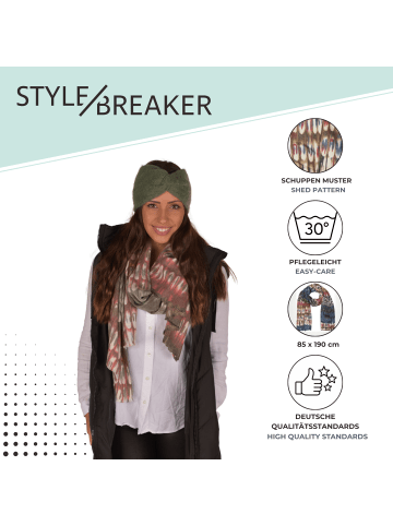 styleBREAKER Schal in Braun-Rot-Blau