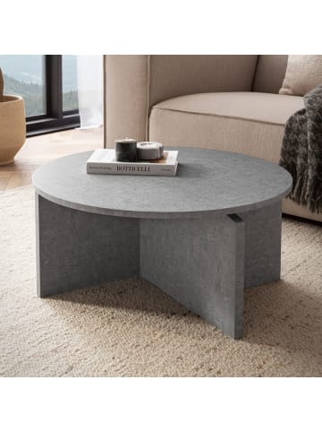 KADIMA DESIGN Couchtisch 70x70x33 cm Sofatisch in Beton-Optik Modern, Design in Grau