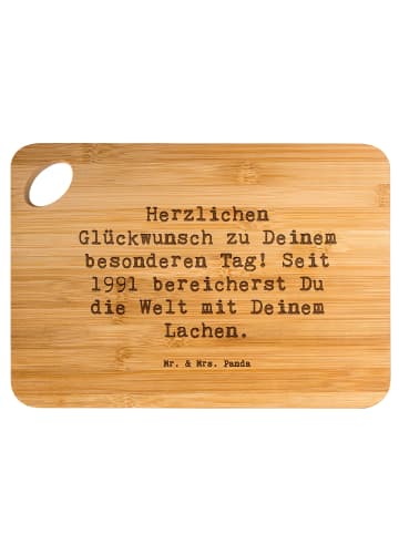 Mr. & Mrs. Panda Schneidebrett Spruch 1991 Geburtstag mit Spruch in Braun