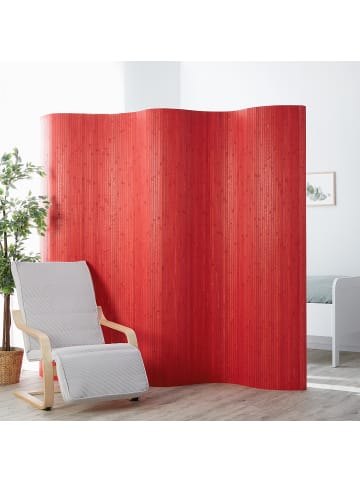 Homestyle4u Paravent Raumteiler in Rot 250x200 cm
